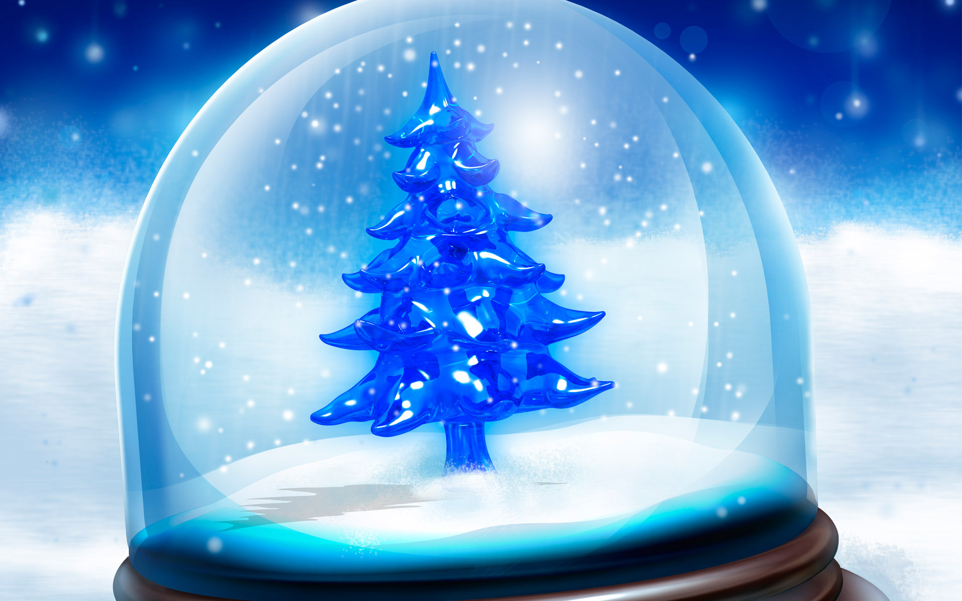 Snowy Christmas Tree Wallpaper HD