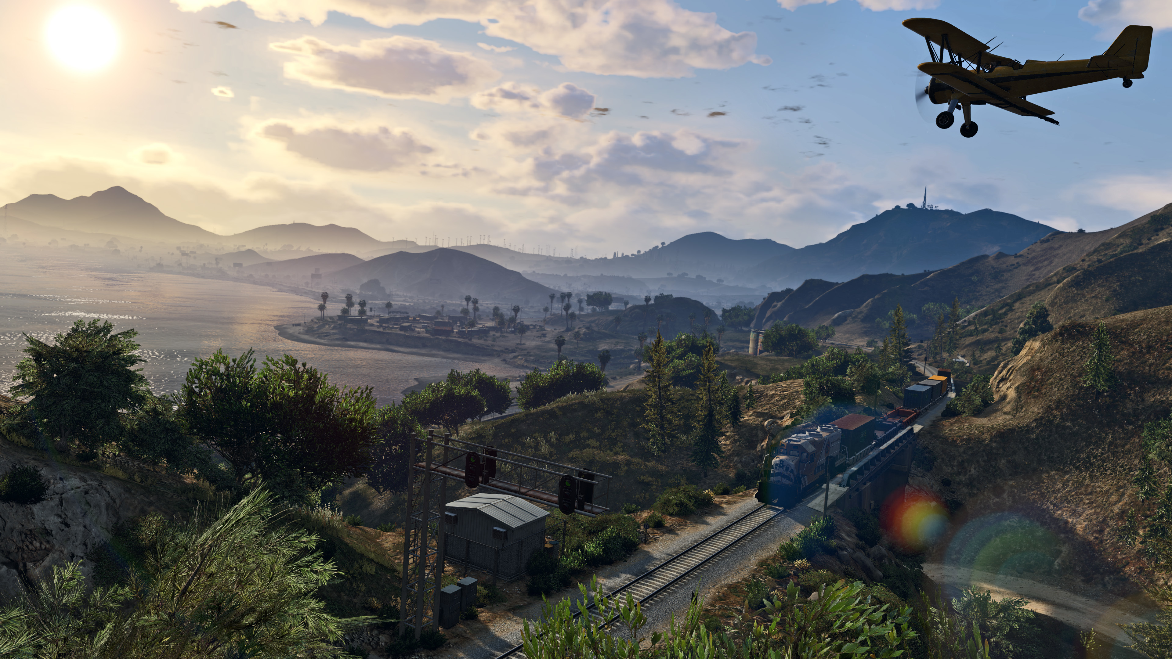 Wallpaper Grand Theft Auto Gta V 4k Train Landscape Beauty