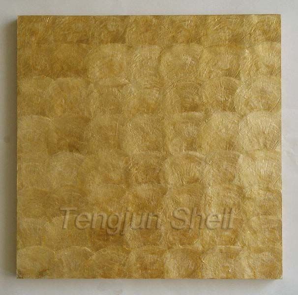 Golden Color Capiz Shell Wallpaper Normal Pattern