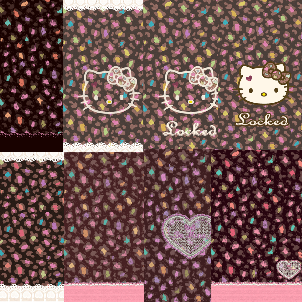 Colorful Pastel Black Hello Kitty Wallpaper