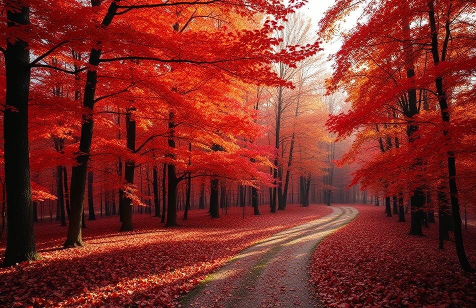 Red Forest Wallpaper