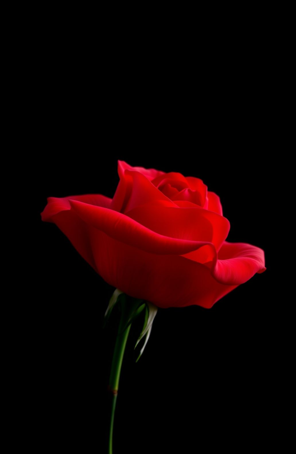 Red Rose Black Background