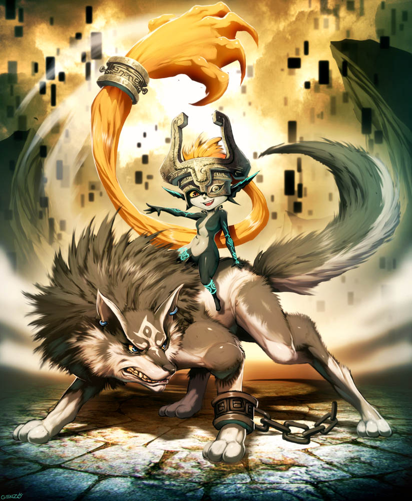 Killer Zelda Twilight Princess Midna And Wolf Link Illustration By