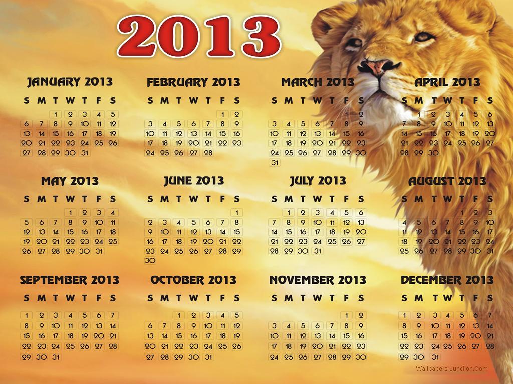 2013 Calendar Wallpaperjpg 1024x768