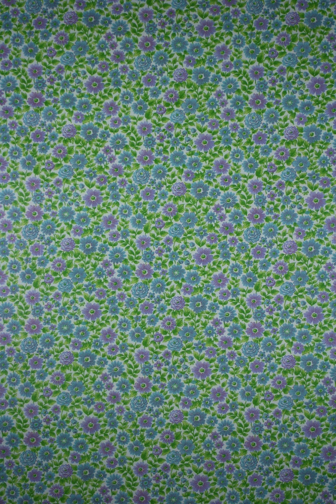 Blue And Purple Small Pattern Floral Wallpaper