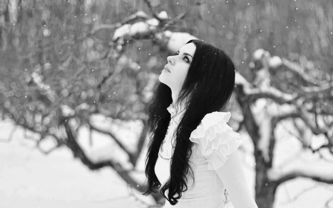 Gothic Goth Style Loli Women Girl Winter Snow Mood Witch F