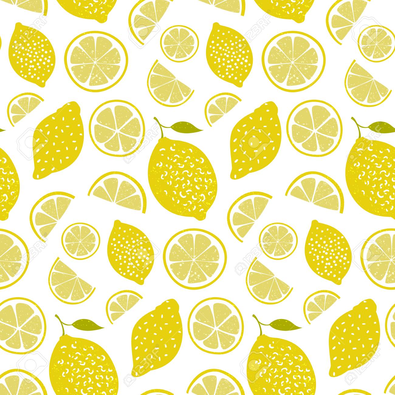 Fresh Pattern With Lemons Full Fruits And Slices Vitamin
