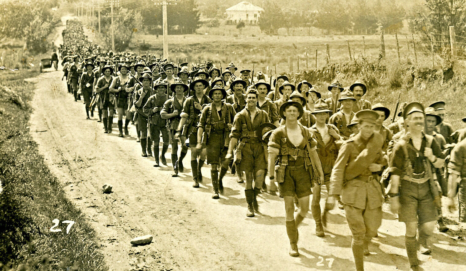 New Zealand Soldiers Marching To War Historical World One Image