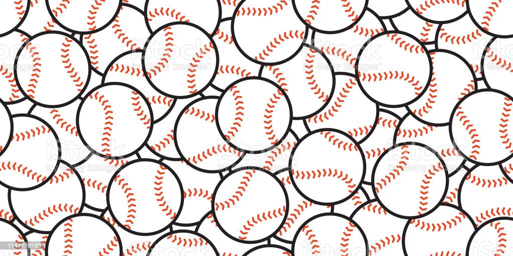 Baseball Seamless Pattern Vector Soft Ball Tennis Sport Scarf