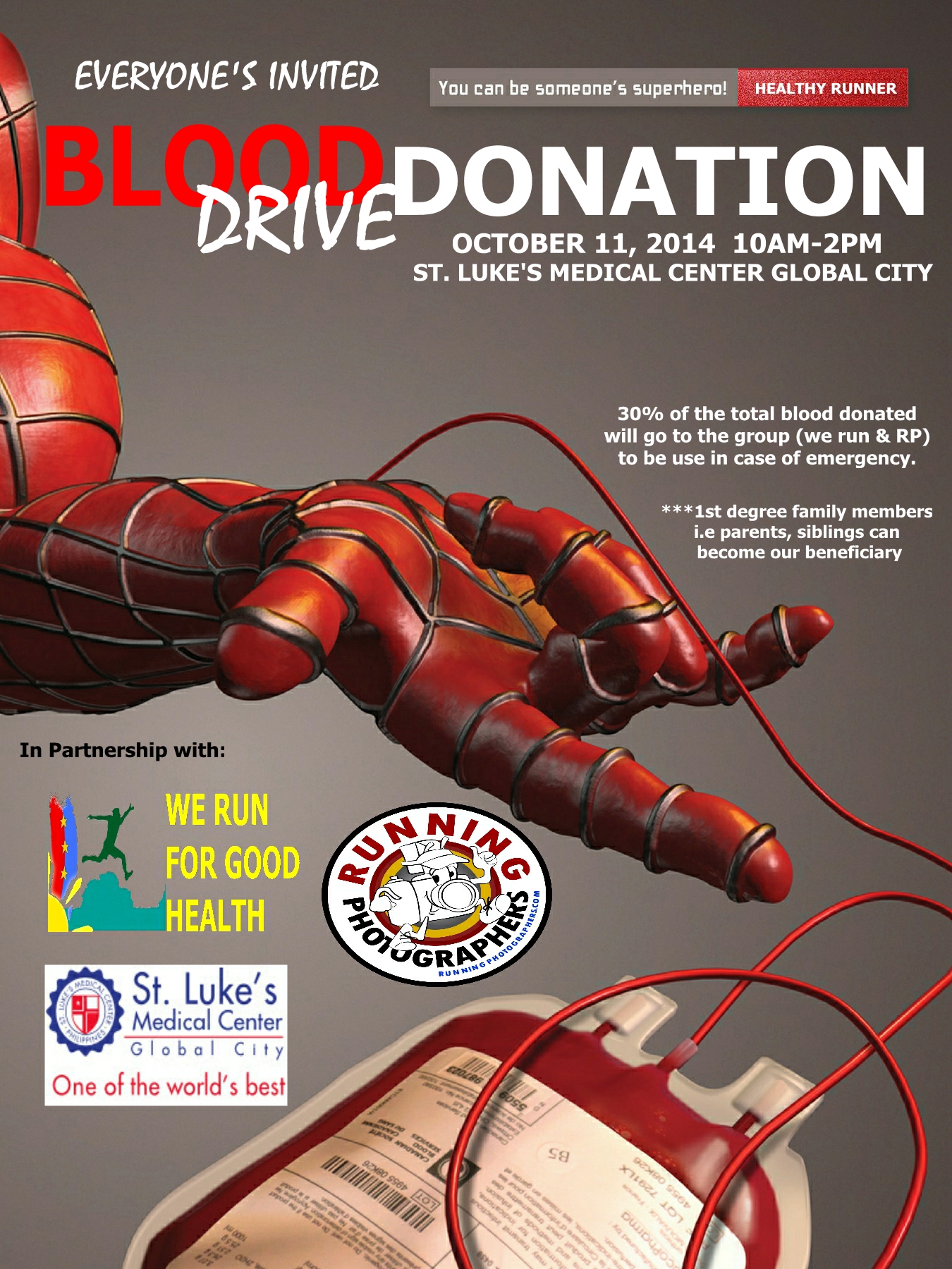  blood donation drive on October 11 2014 at St Lukes Medical