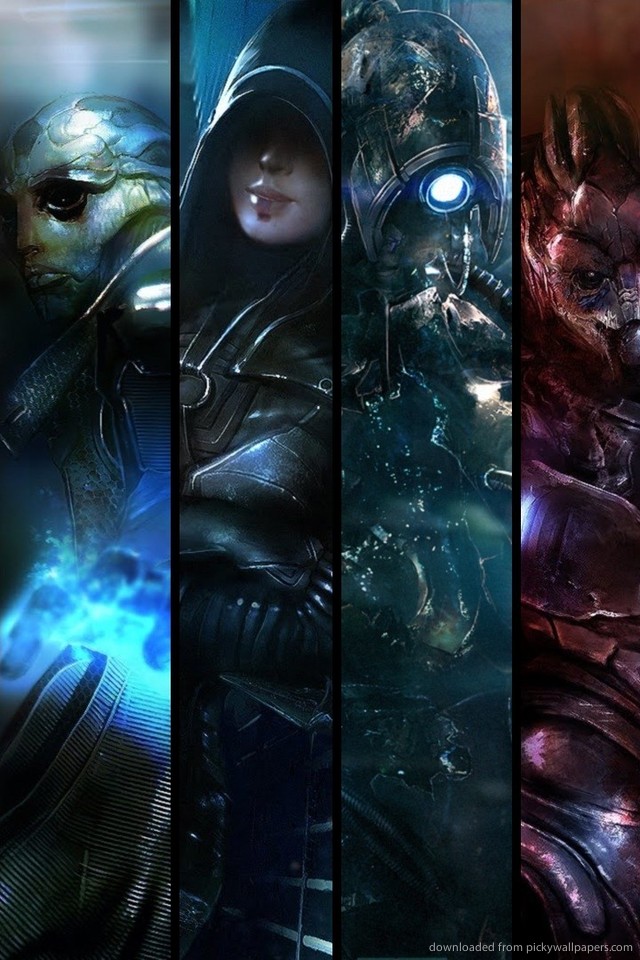 Mass Effect Characters Pane Wallpaper For iPhone