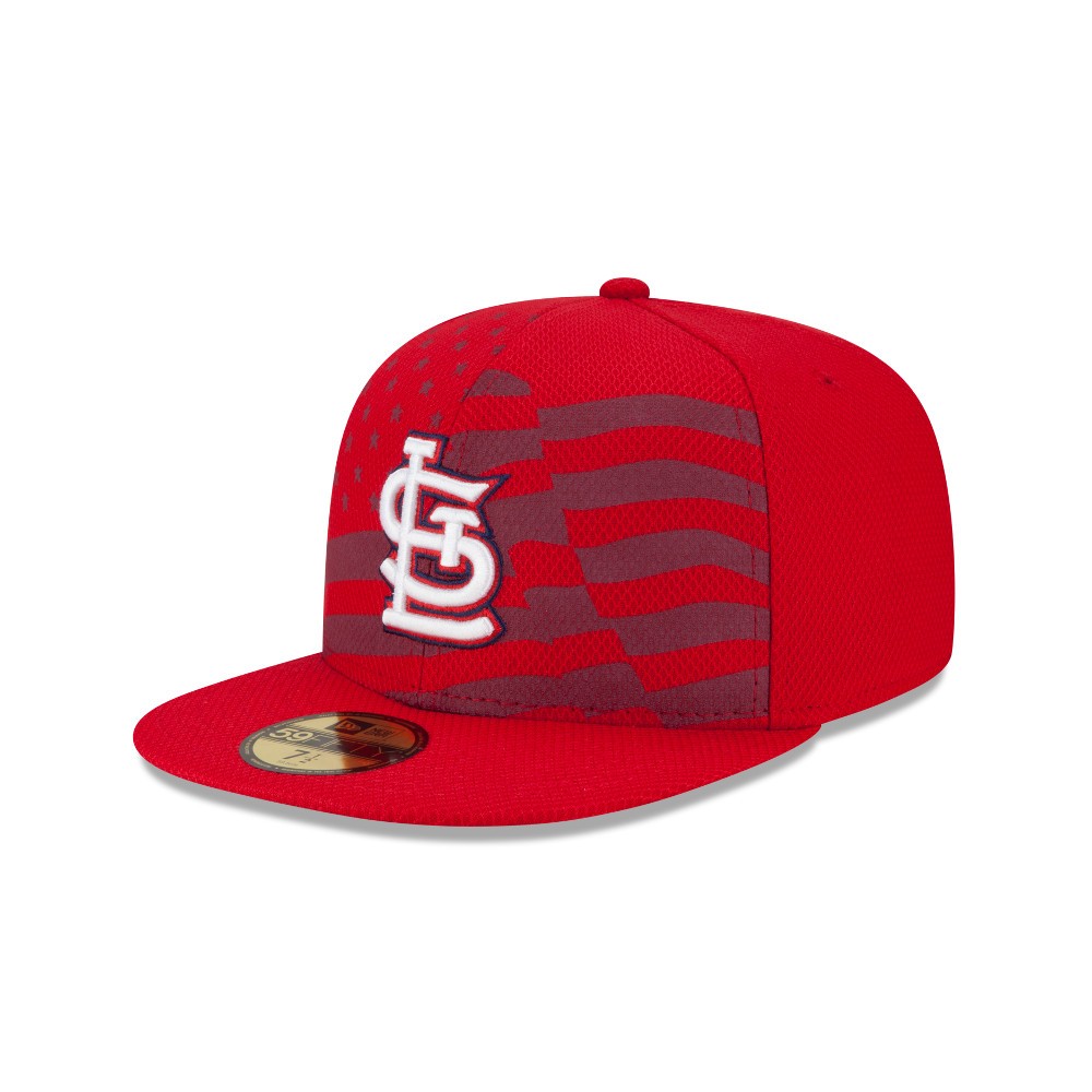 New Era St Louis Cardinals Stars And Stripes 59fifty Fitted Hat Red