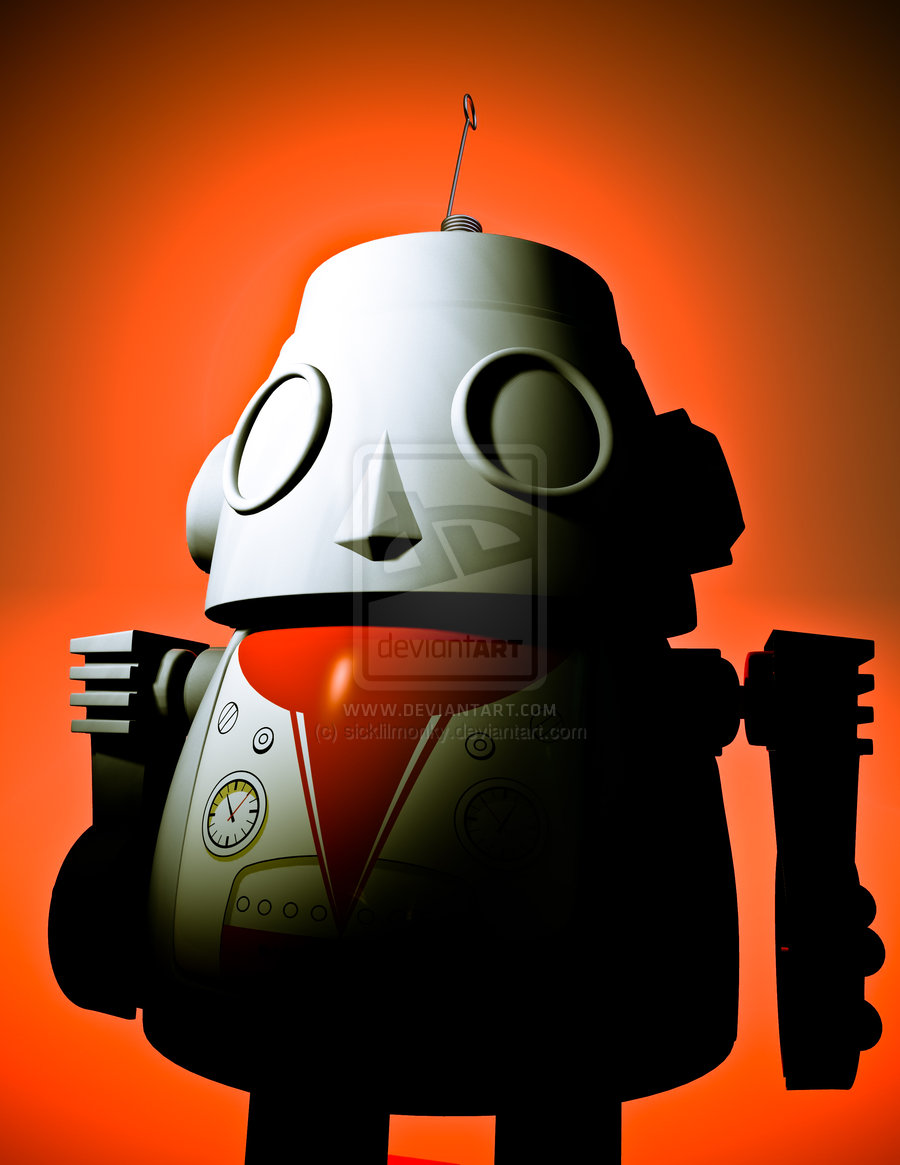 Retro Robot Art Cropped Toy By