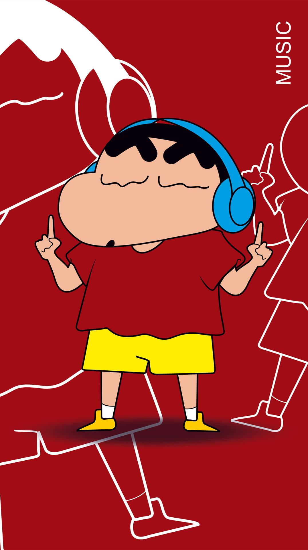 Vibrant And Colorful Crayon Shin Wallpaper