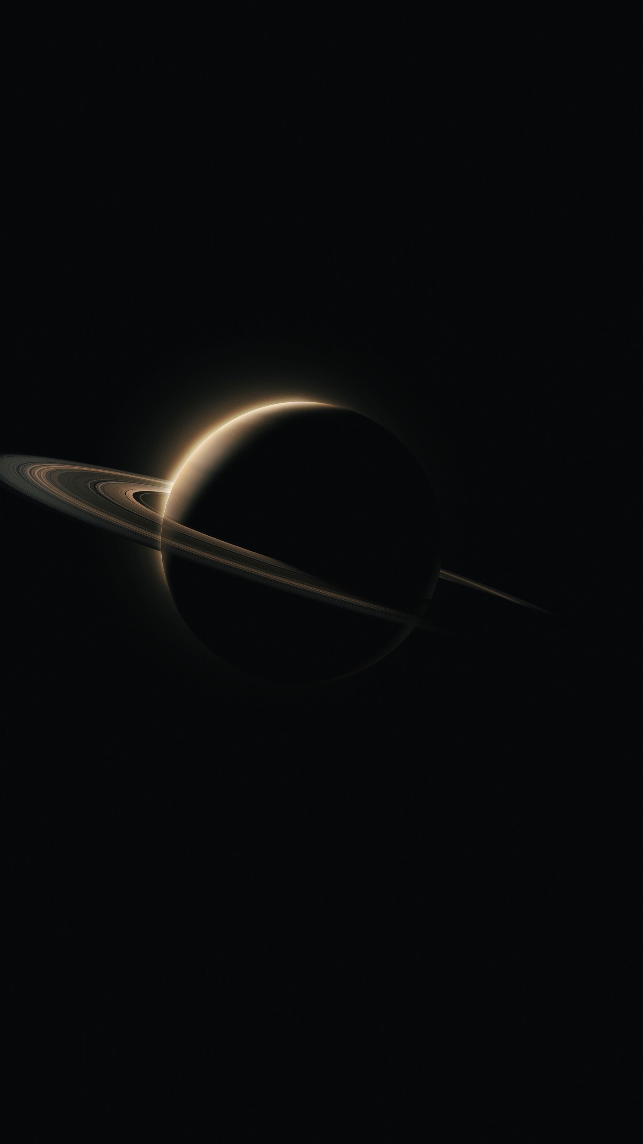 Saturn Pla Dark Wallpaper Space Phone