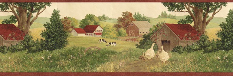 ONLY $6 B&W Cows Wallpaper Border B044 Romantic Farm Scene Borders 