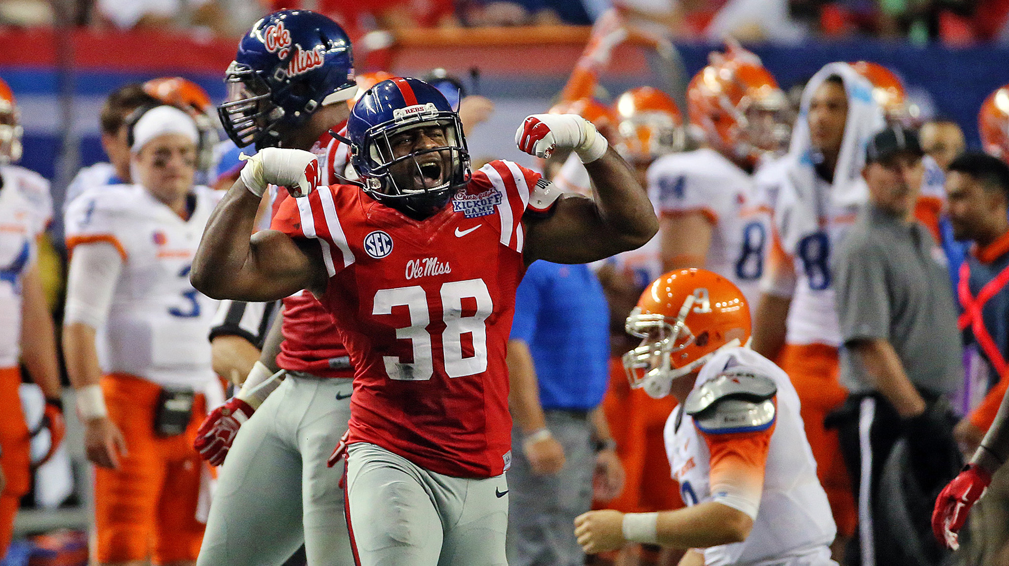Ole Miss Football Vs Boise State During The Chick Fil A Kickoff