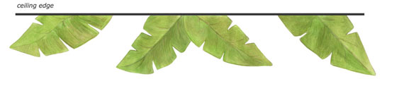 sample of the layout above Banana leaves are designed to hang from