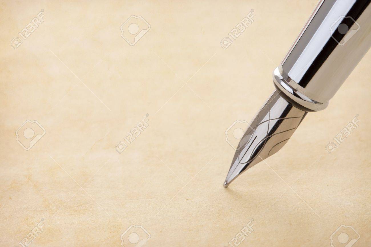 Ink Pen And Parchment Background Stock Photo Picture Royalty