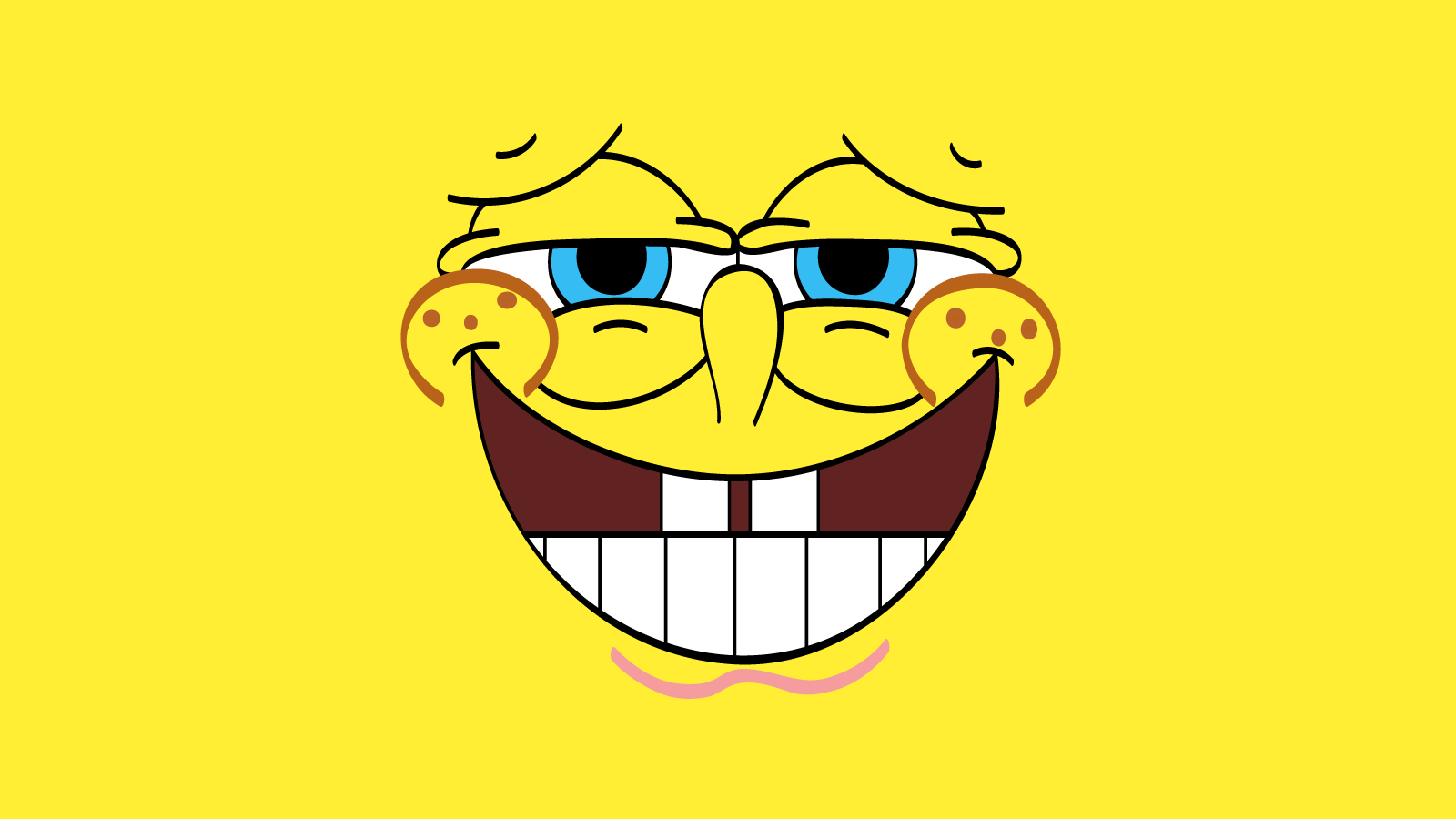 Funny Cartoon Faces Wide Wallpaper Spongebob Face