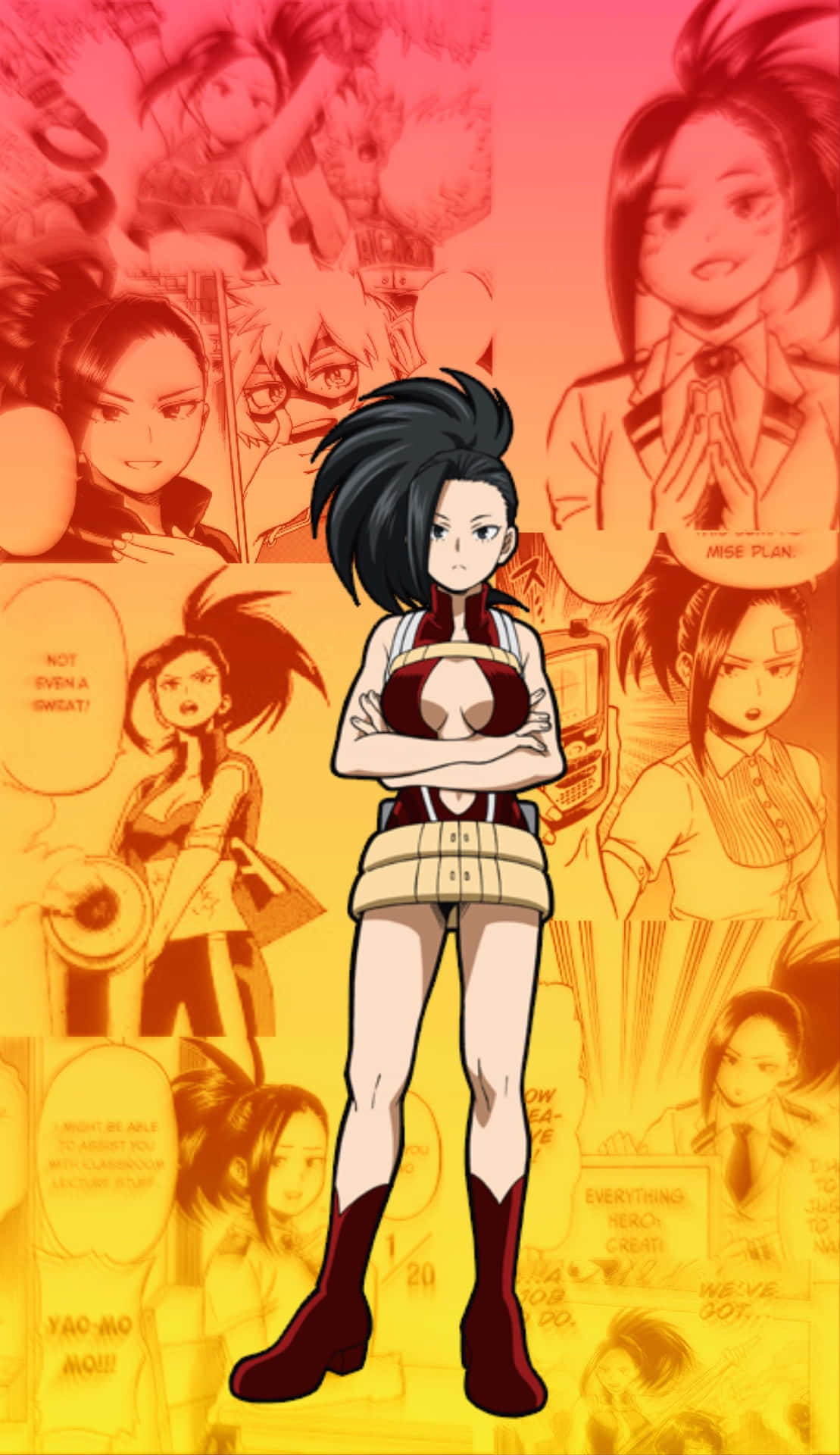 Momo Yaoyorozu Showing Her Power And Strength Wallpaper