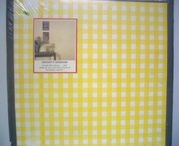 Vintage Yellow And White Gingham Wallpaper Squares By Redesignkc