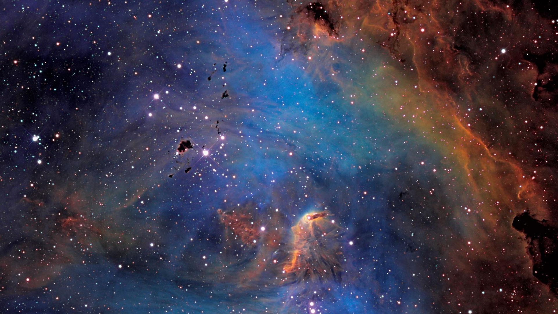 HD Space Universe Galaxy Nebulae Stars In Blue