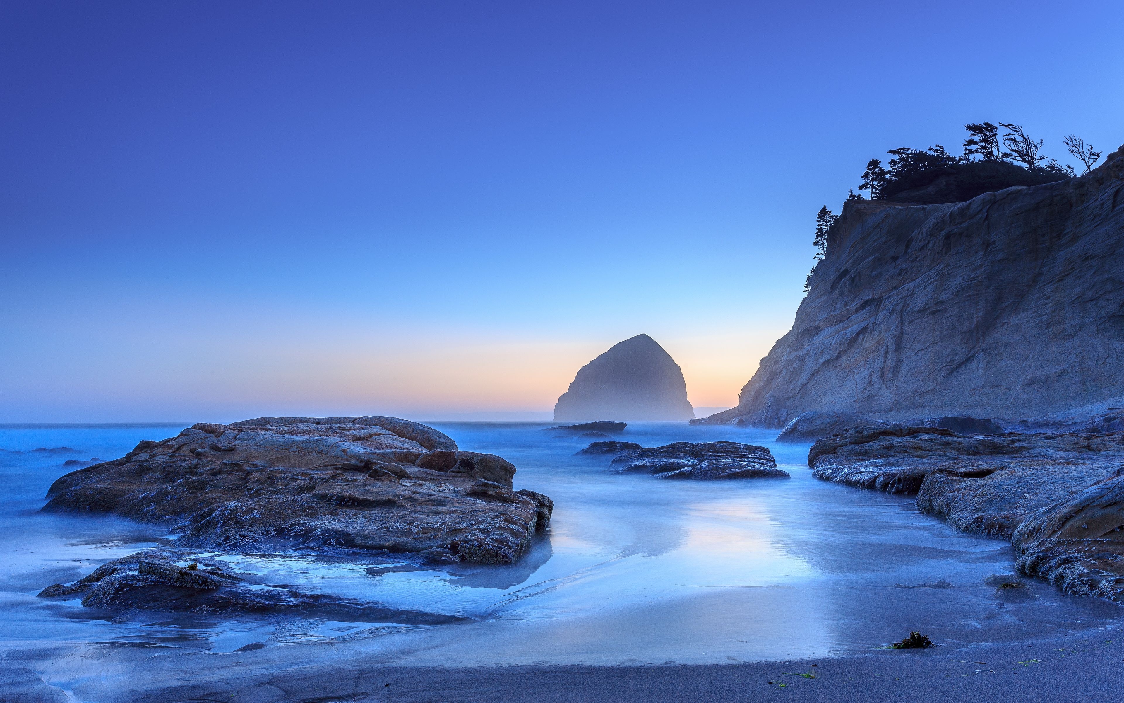 Oregon Pacific Ocean Beach Sunrise Sunset Sea Wallpaper Background