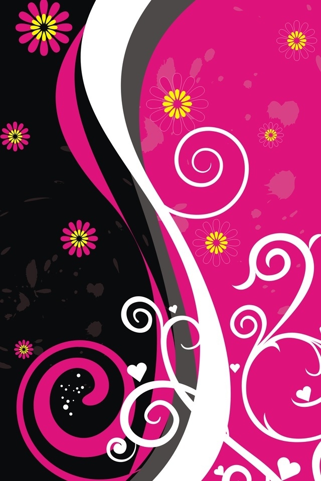 Pink Black Vector iPhone HD Wallpaper
