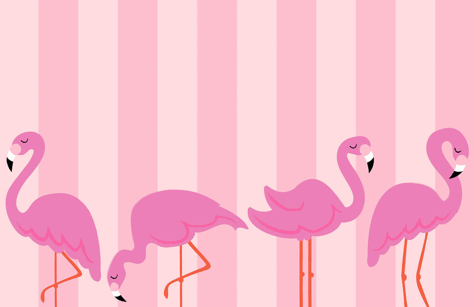 Flamingo Pastel Wallpaper Mural Murals