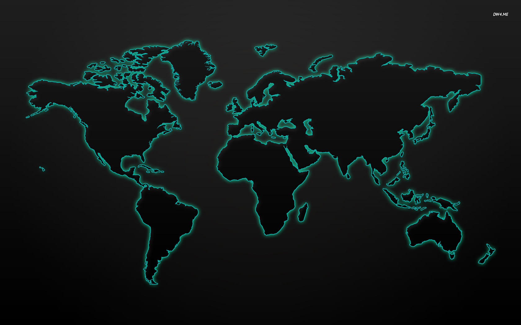 Glowing World Map Wallpaper Digital Art