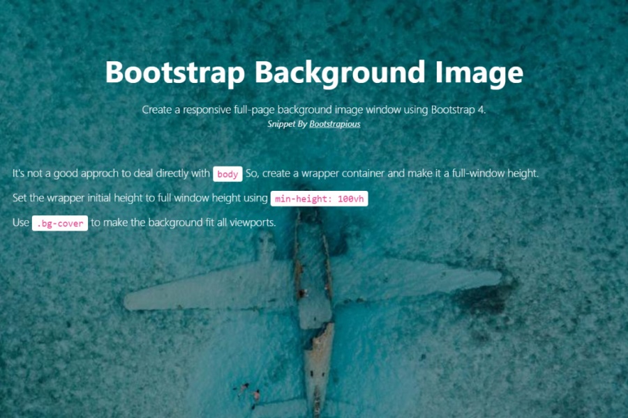 Bootstrap Fullscreen Background Image Html Css Snippet Template