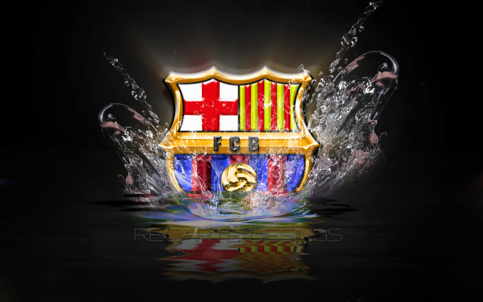 FC Barcelona logo splashing into water, creating a dynamic and vibrant effect. Perfect for Barcelona fans