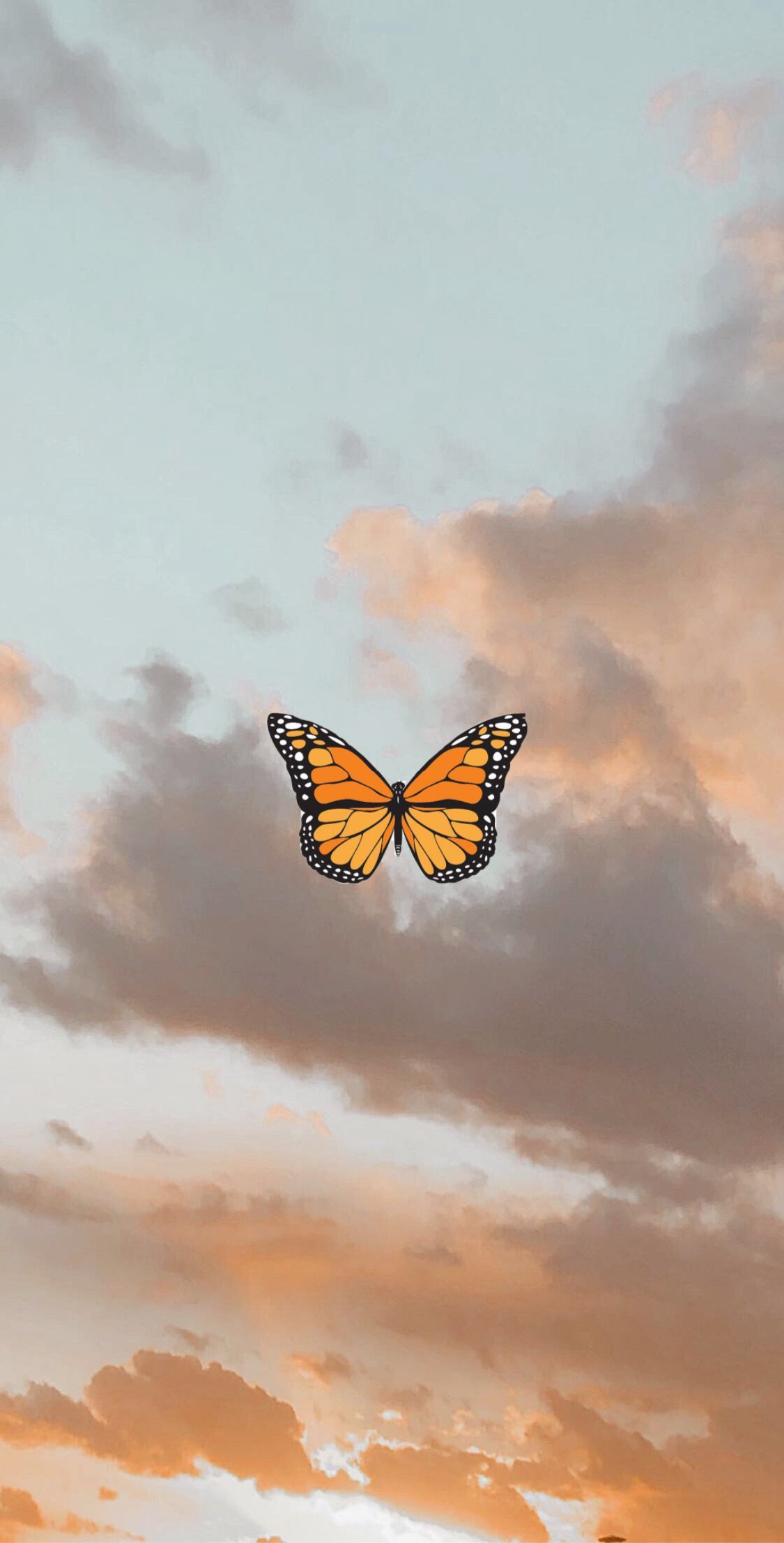 Aesthetic Blue Butterfly Wallpaper