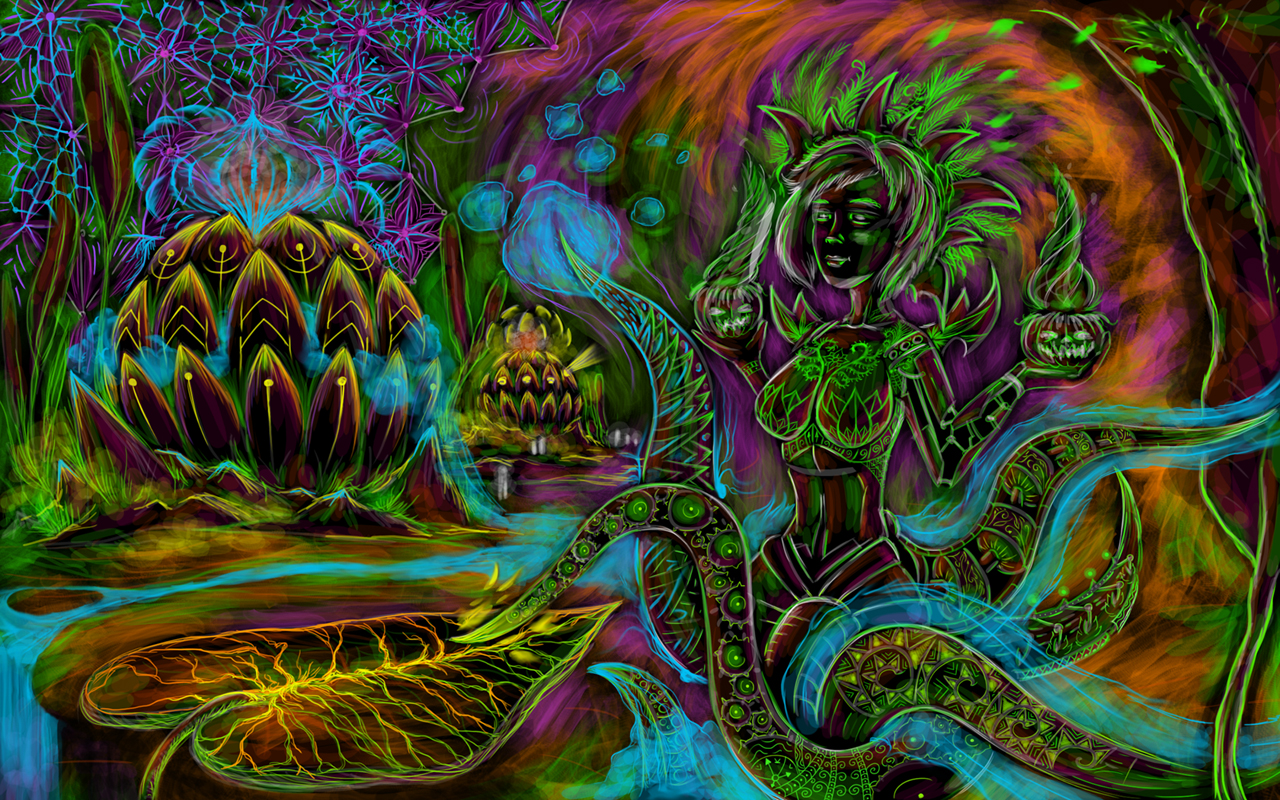 Cyber Octopus Psychedelic Art Wallpaper Andrei Verner