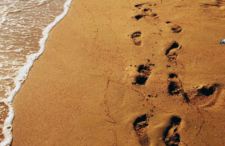 Footprints in the sand Wallpaper