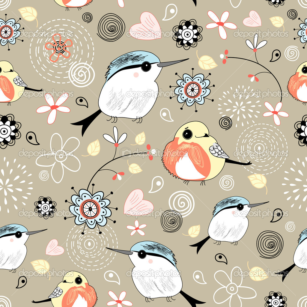 Vintage Bird Flower Wallpaper Stock Photo Picture And Royalty Free Image  Image 43325361