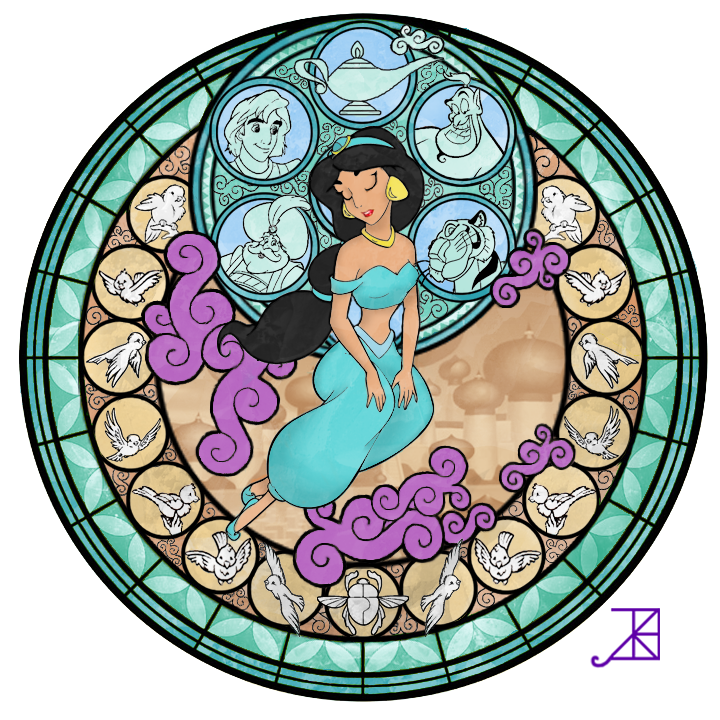 Jasmine Stained Glass Disney Princess Fan Art