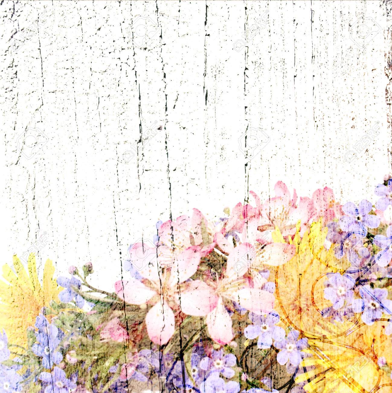 Vintage Floral Background Grunge Old Texture Provence