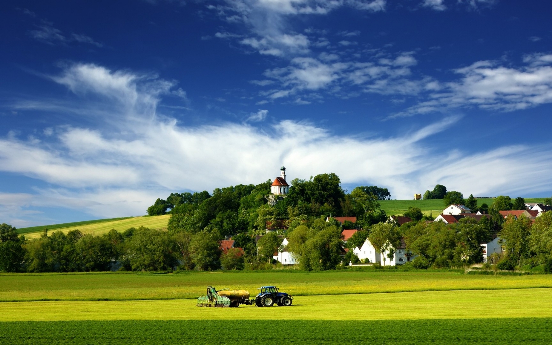 Tractor Village And Farm Country Desktop Wallpaper