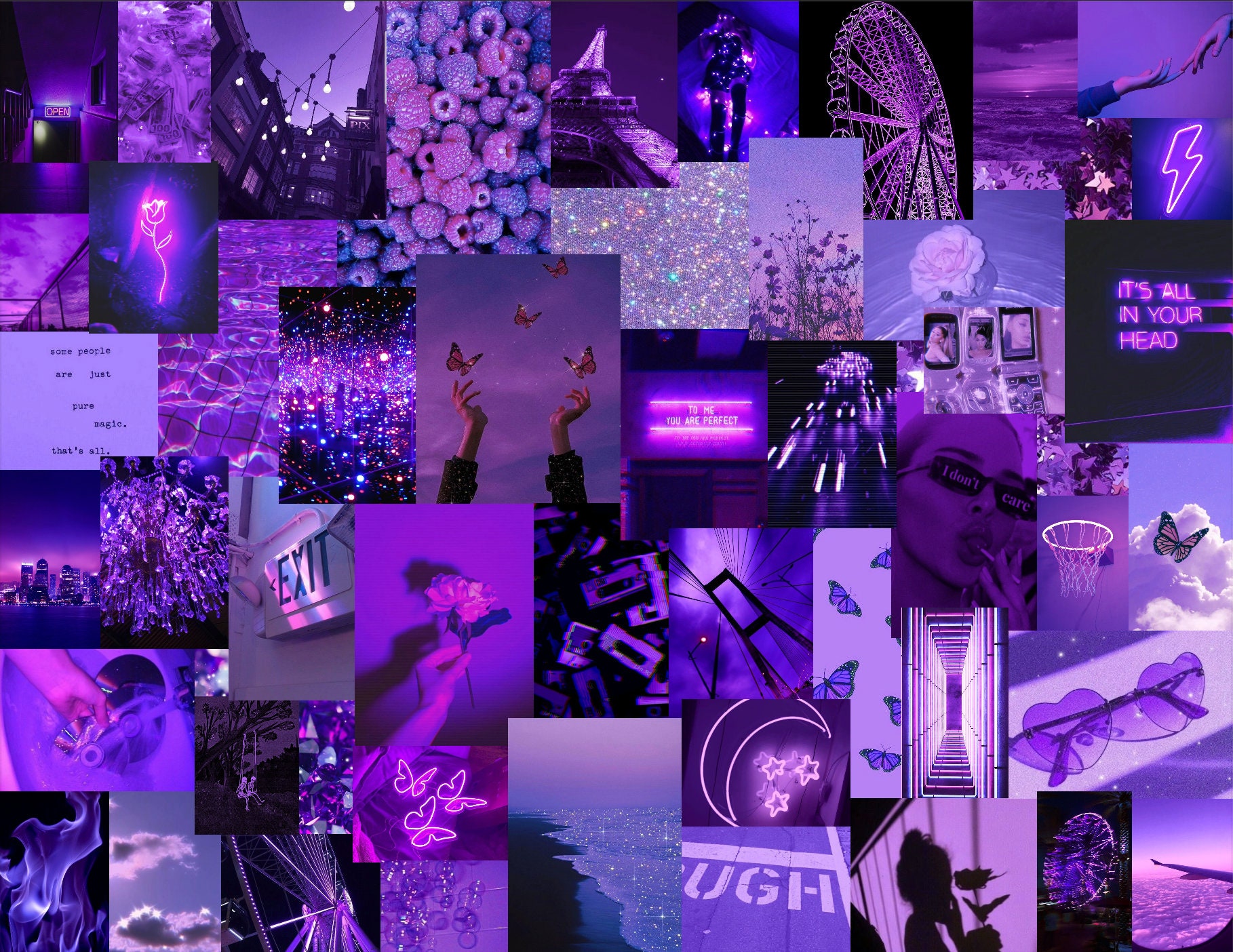 Purple Aesthetic Collage Wallpaper Desktop