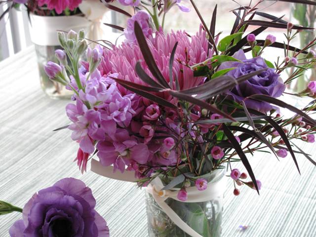 Spring Bouquet In Mason Jar Wallpaper Wide HD