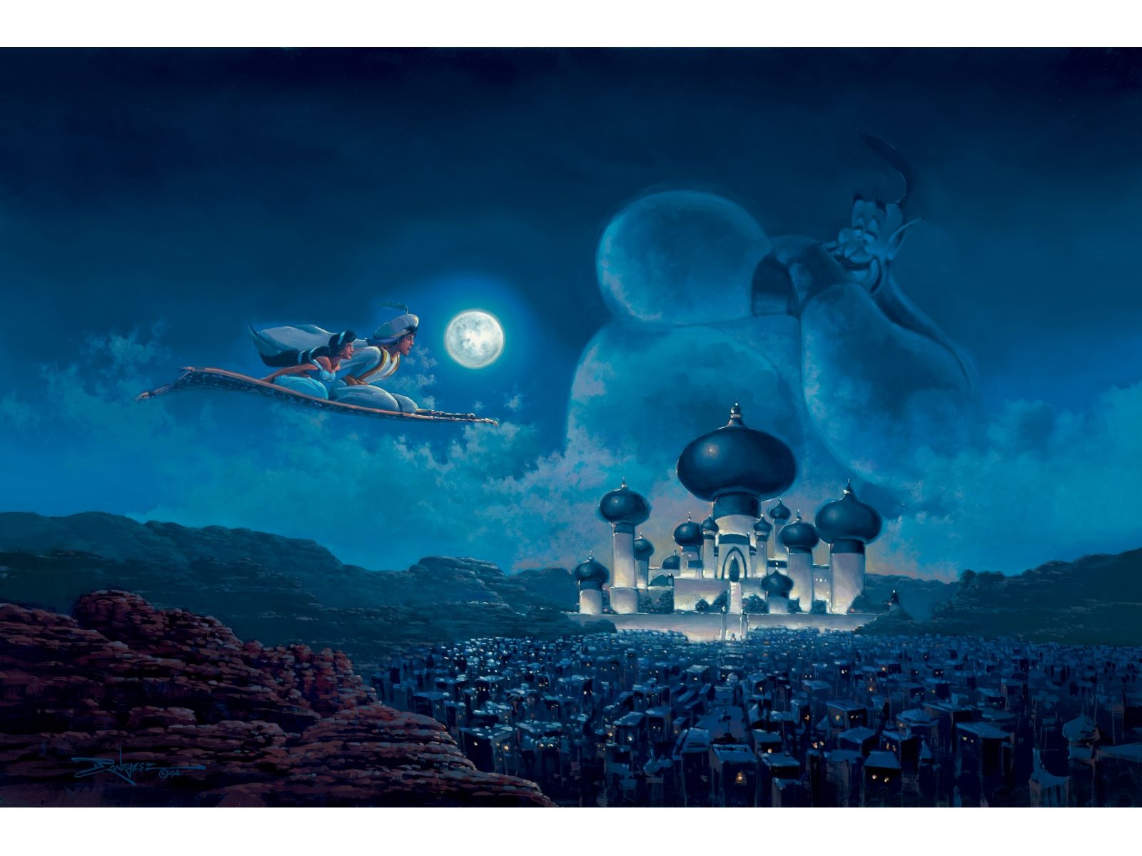 Disney Fine Art Flight Over Agrabah From Aladdin Description