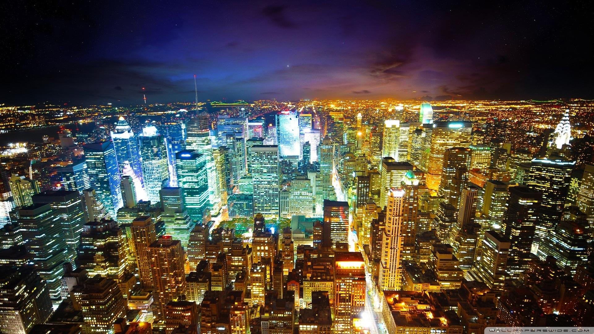 New York City At Night 4k HD Desktop Wallpaper For