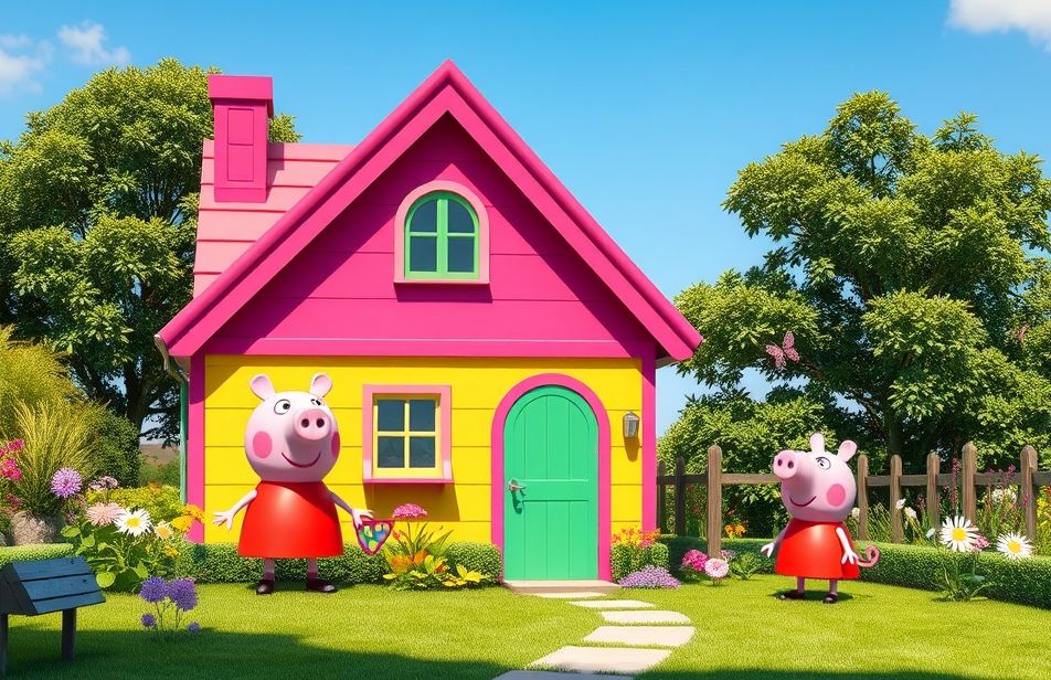Peppa Pig House HD Wallpaper