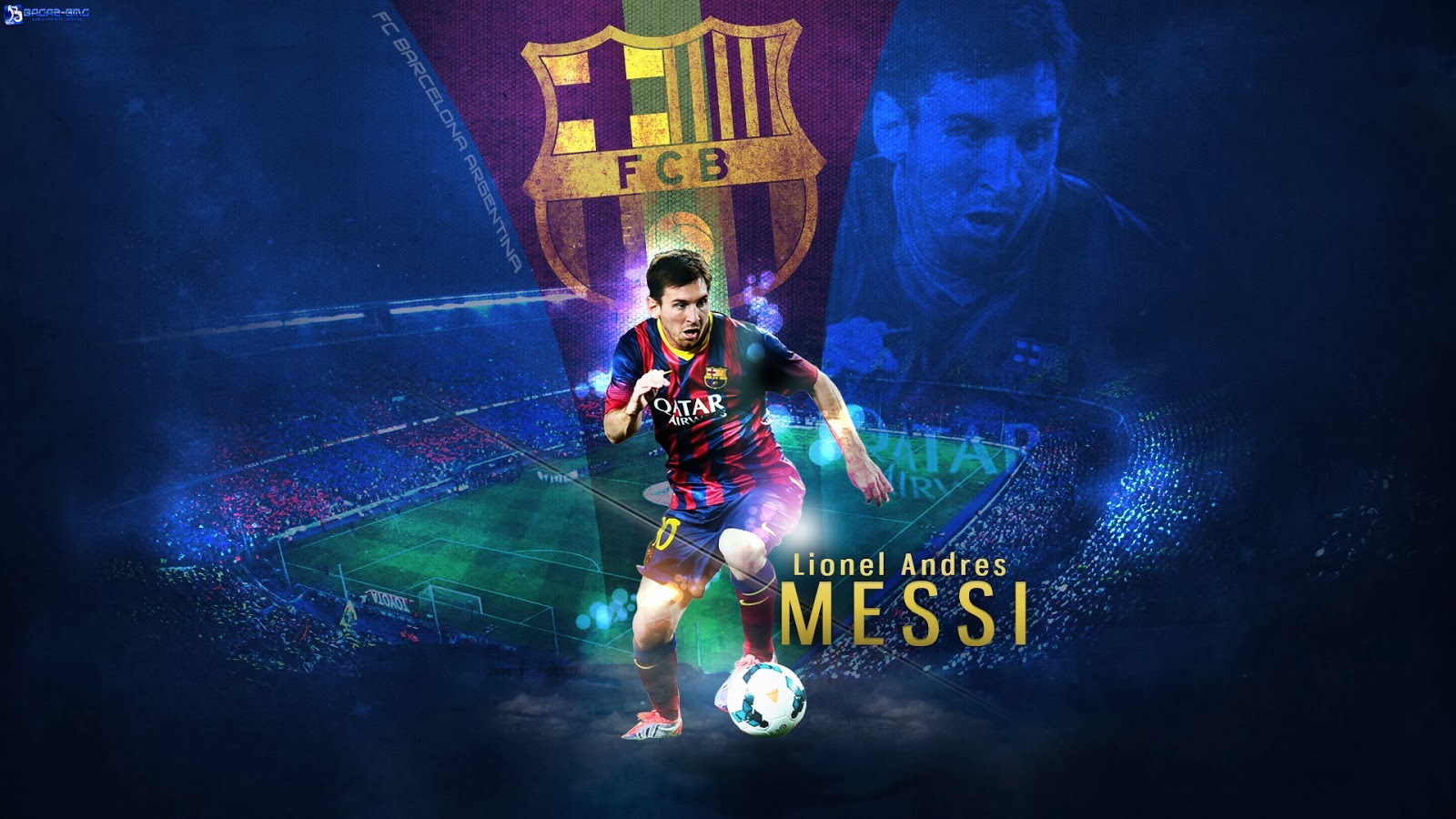 Wallpaper Lionel Messi Fire Fc Barcelona