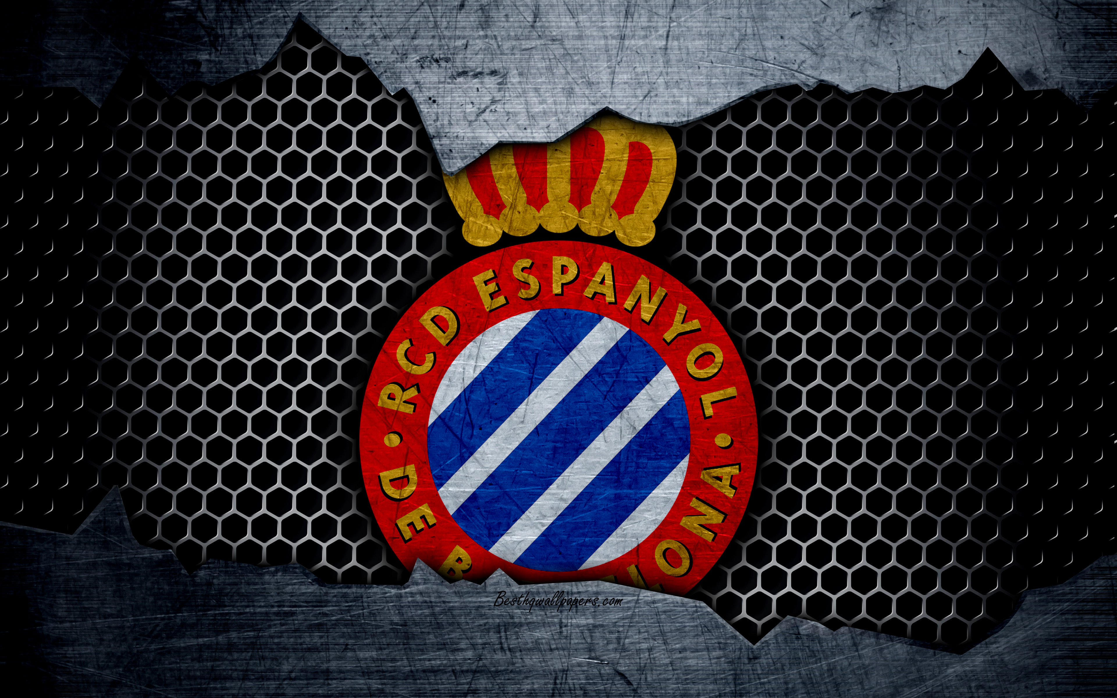 Wallpaper Espanyol Fc 4k La Liga Football Emblem