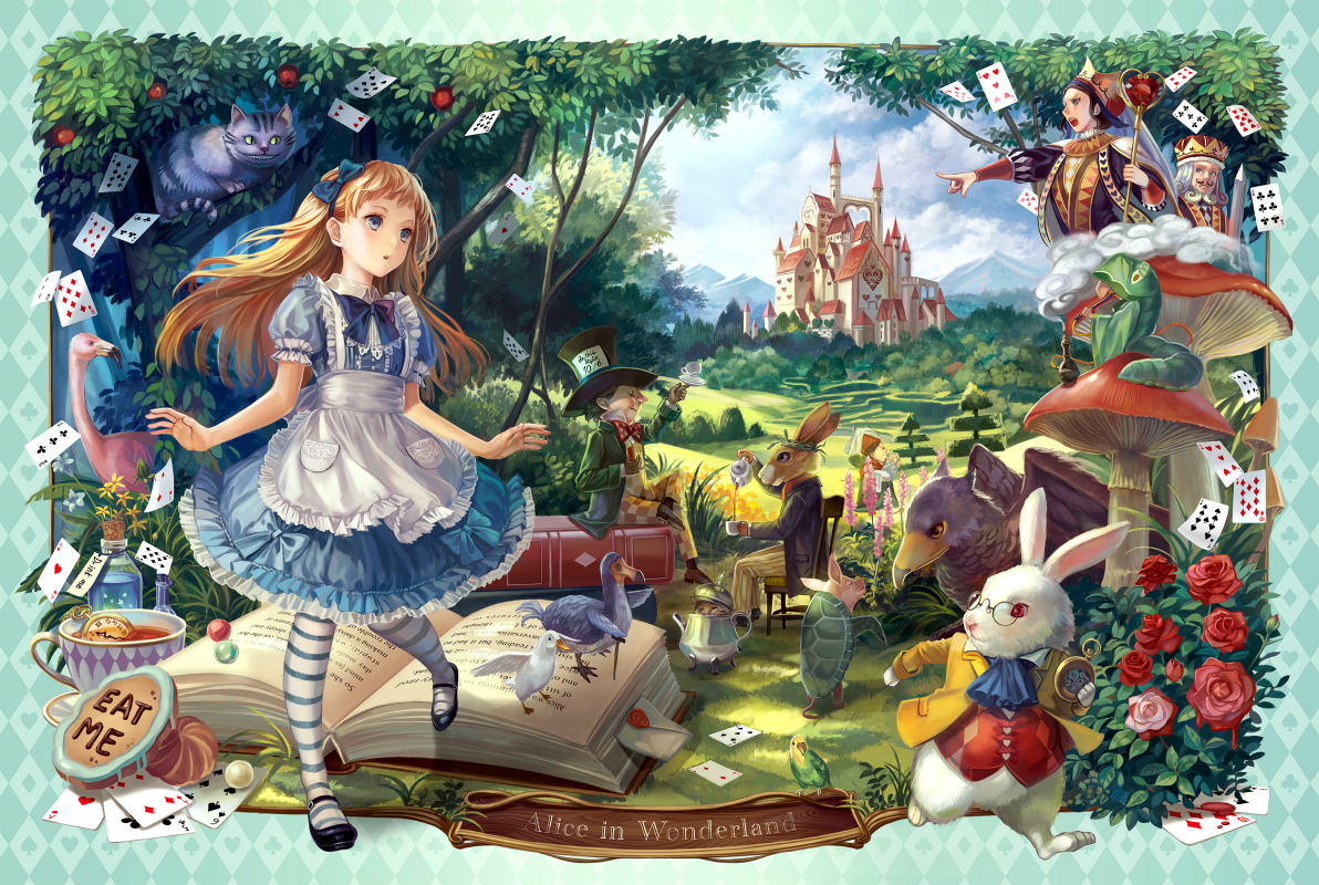 Wonderland Alice In Animal Bird Book Cheshire Cat