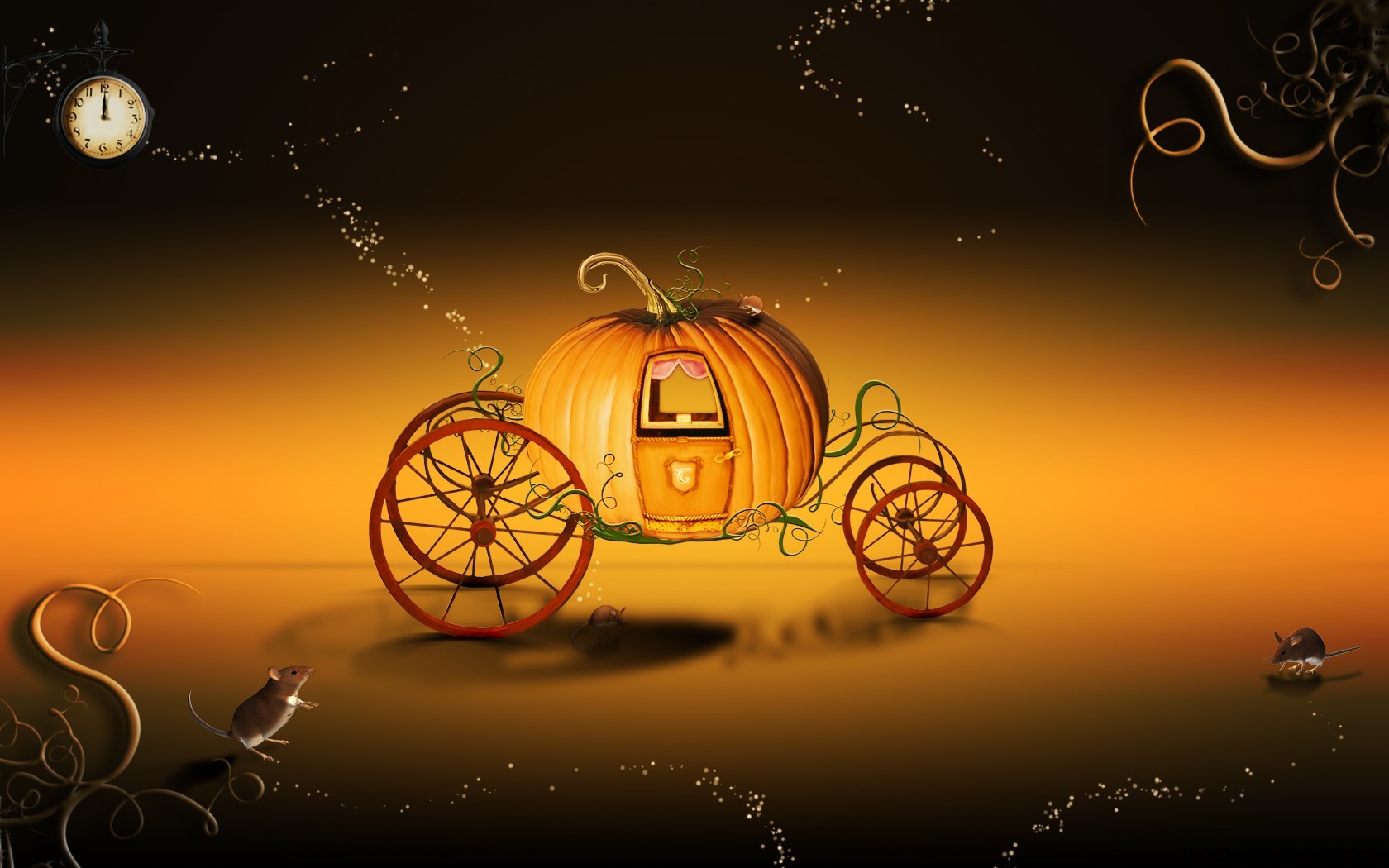 Pumpkin Cart Desktop Wallpaper HD