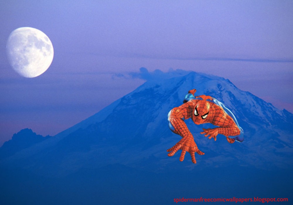 Crawling And Climbing At Ascent Moon Blue Mountain Desktop Wallpaper